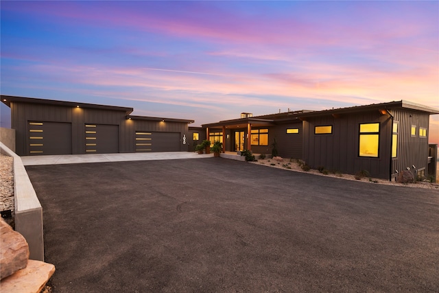 modern home featuring a garage