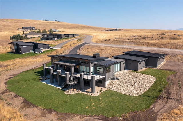 aerial view featuring a rural view