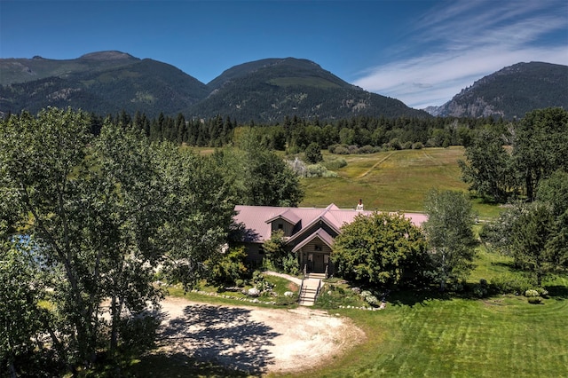 view of mountain feature featuring a rural view