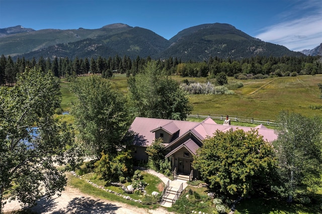 property view of mountains with a rural view