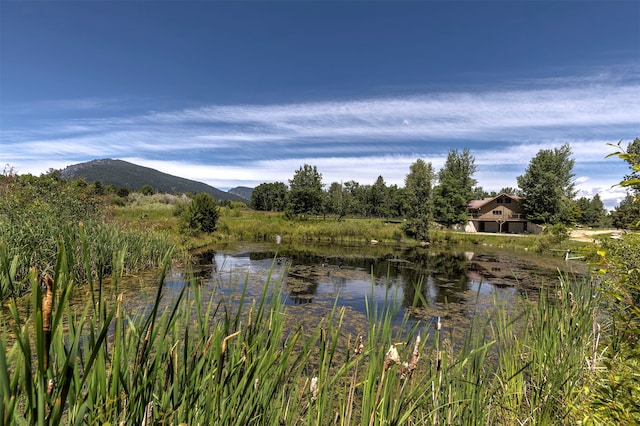 view of water feature with a mountain view