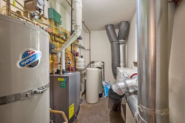 utility room with water heater