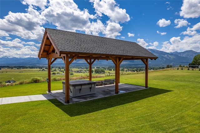 391 Skyline Dr, Hamilton, MT 59840 - view of community featuring a gazebo, a mountain view, a yard, and a patio area