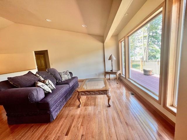 5 Osprey Dr E, Thompson Falls, MT 59873 - living room featuring lofted ceiling and light wood-style flooring