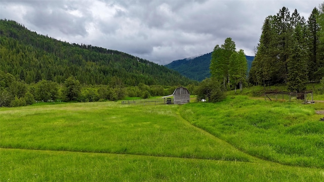 mountain view with a rural view