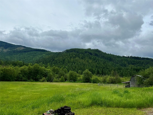 view of mountain feature featuring a rural view