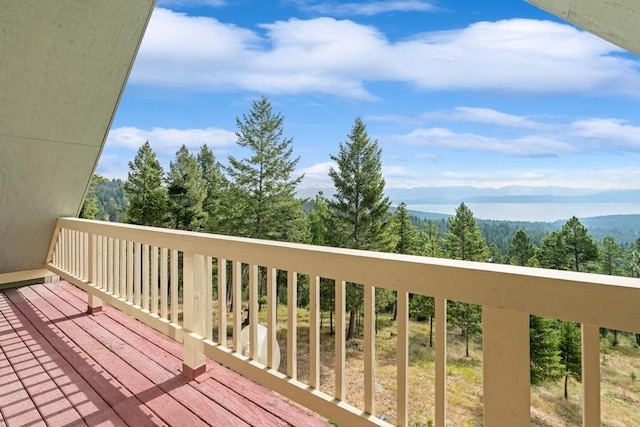 balcony with a mountain view