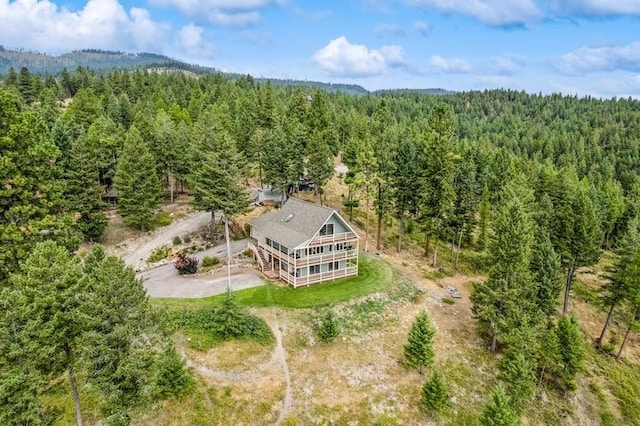 aerial view with a forest view