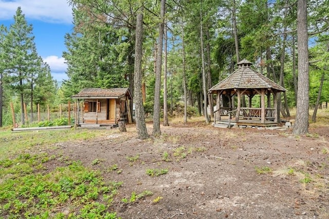 view of yard featuring a gazebo