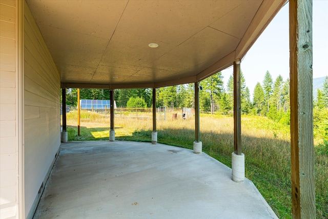 view of patio with an outdoor structure