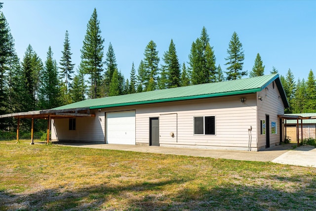 ranch-style house with a front lawn and a carport