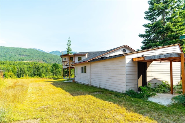 exterior space with a mountain view