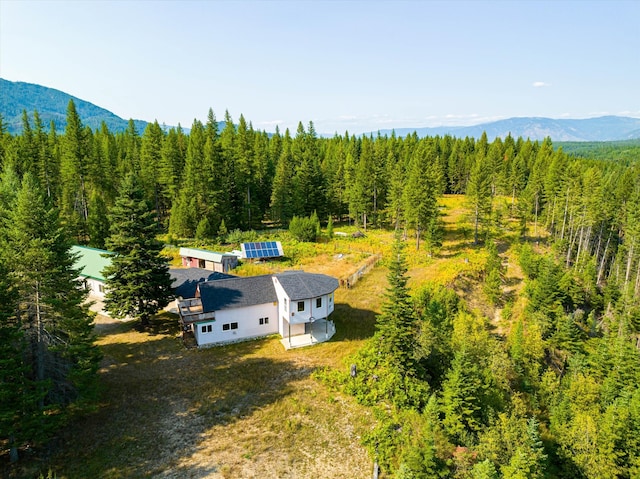 bird's eye view with a mountain view