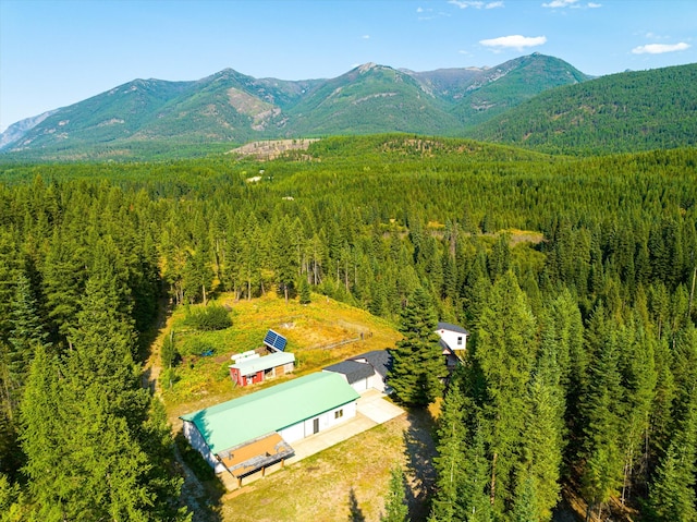 bird's eye view with a mountain view