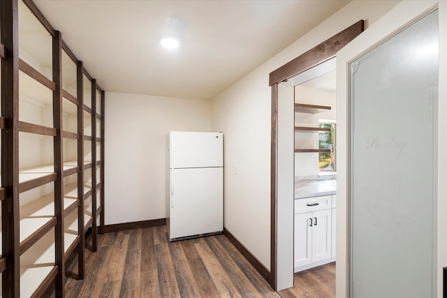 interior space featuring dark hardwood / wood-style flooring