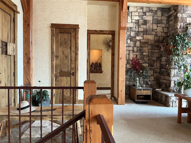 1350 Summit Park, Seeley Lake, MT 59868 - corridor featuring a textured wall and carpet