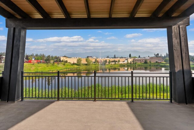 311 Akers Ln Unit D, Whitefish, MT 59937 - view of patio with a water and mountain view
