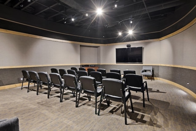 view of carpeted cinema room