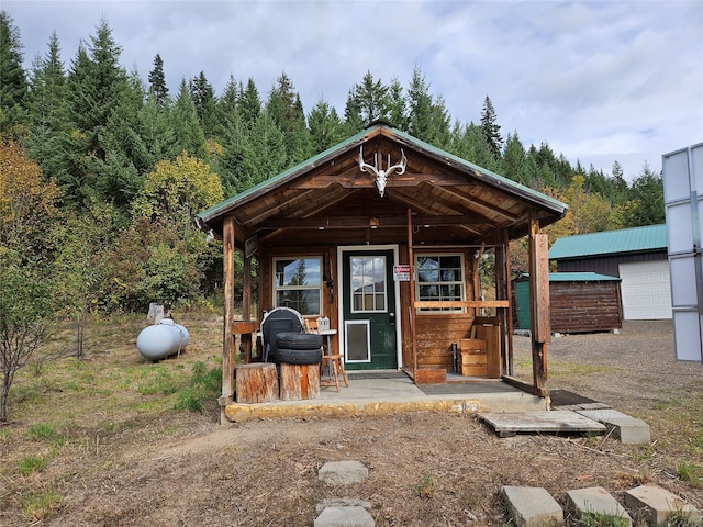 view of outbuilding with a garage