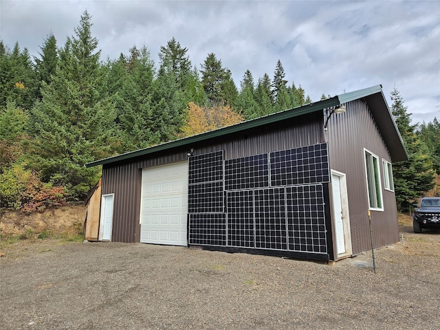 view of garage