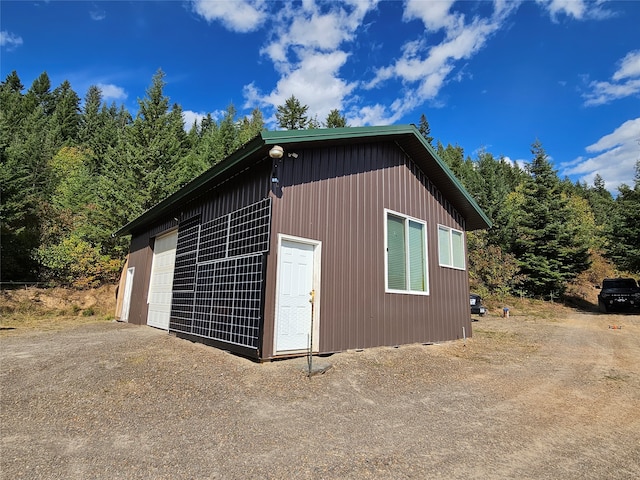 view of garage