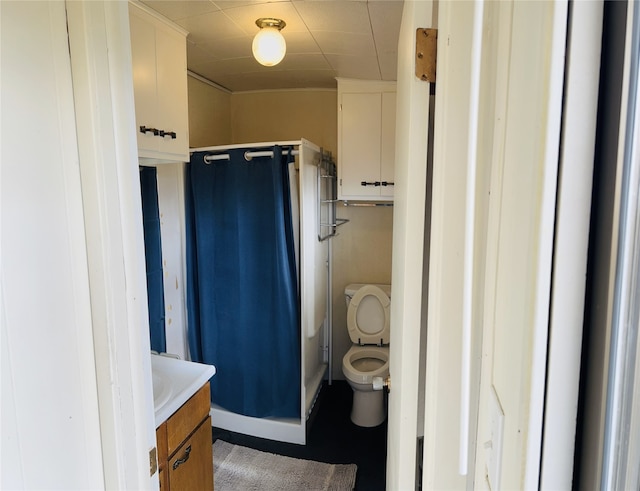 bathroom featuring toilet and vanity