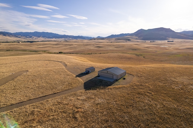 aerial view with a rural view and a mountain view