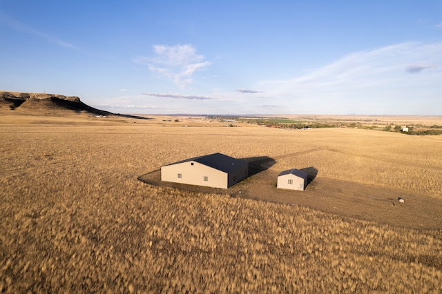 drone / aerial view with a rural view