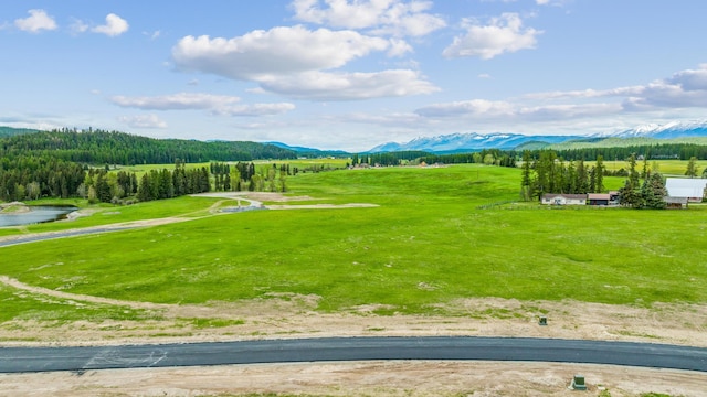 view of community with a mountain view