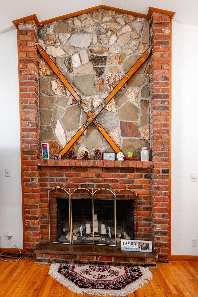 425 Lagger Gulch Rd, Anaconda, MT 59711 - interior details with baseboards, a fireplace, and wood finished floors