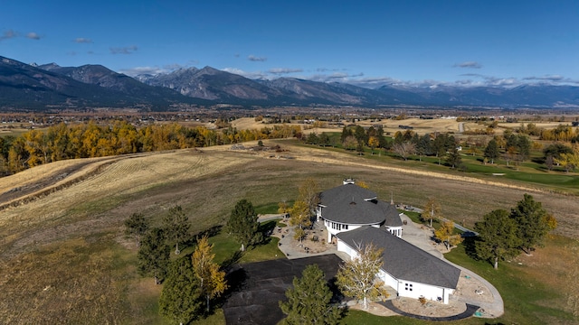 drone / aerial view with a mountain view