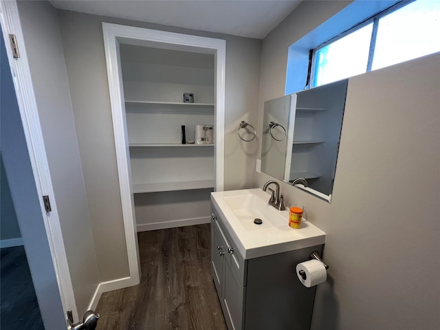 715 Texas Ave, Deer Lodge, MT 59722 - bathroom with vanity and wood finished floors