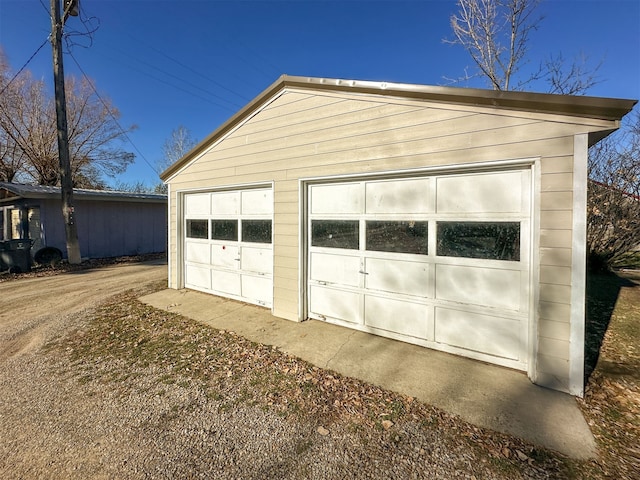 view of garage