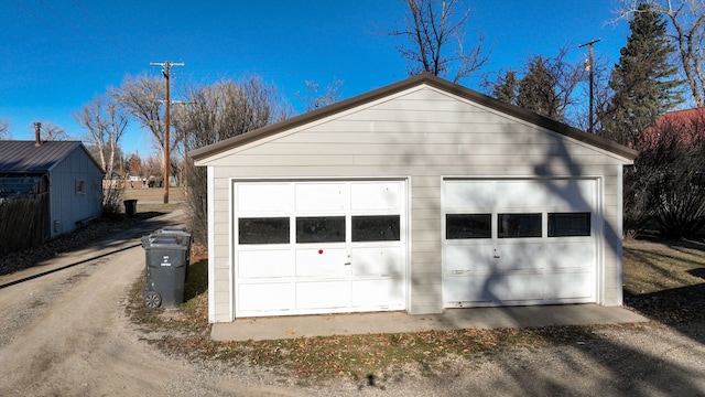 view of garage