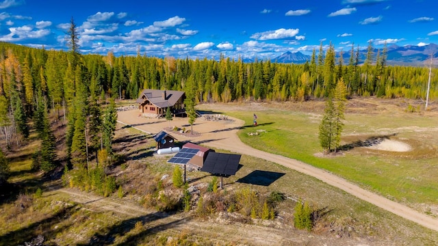 aerial view featuring a mountain view