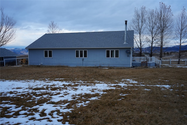 view of snow covered property