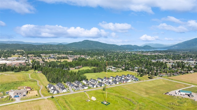 bird's eye view featuring a mountain view