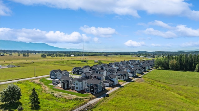 aerial view with a mountain view