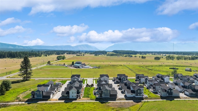 aerial view featuring a mountain view