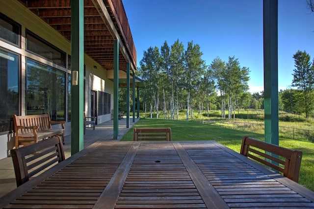 view of patio / terrace with a wooden deck