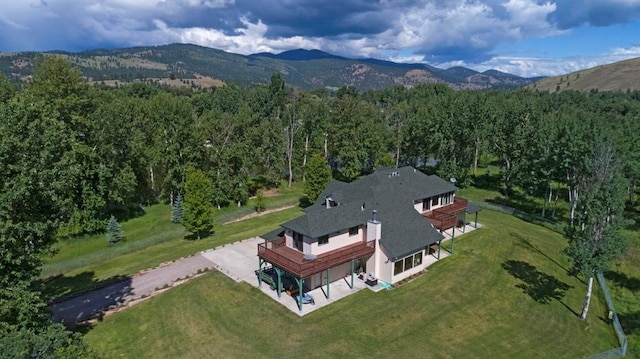 bird's eye view featuring a mountain view