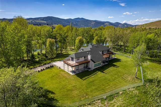 aerial view featuring a mountain view