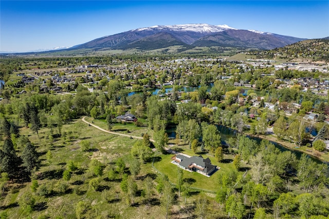 aerial view featuring a mountain view