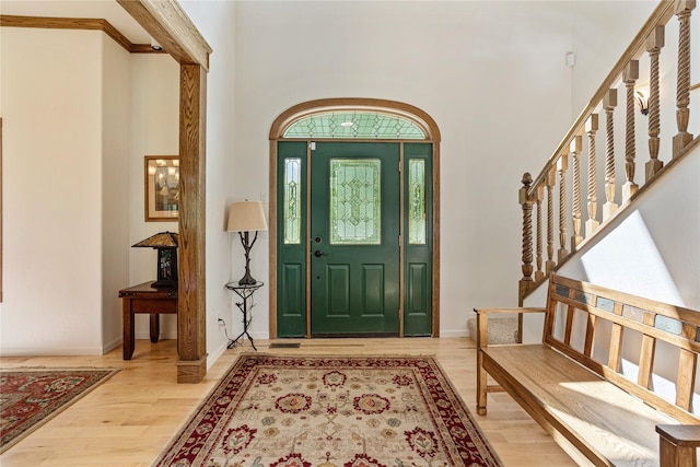 foyer featuring light wood-type flooring