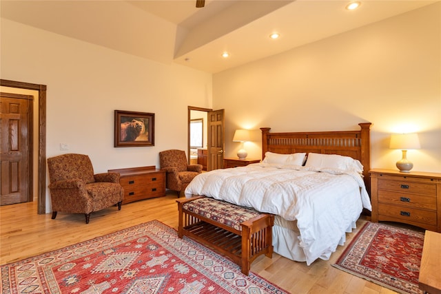 bedroom featuring light hardwood / wood-style floors