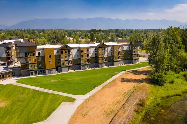 exterior space featuring a mountain view