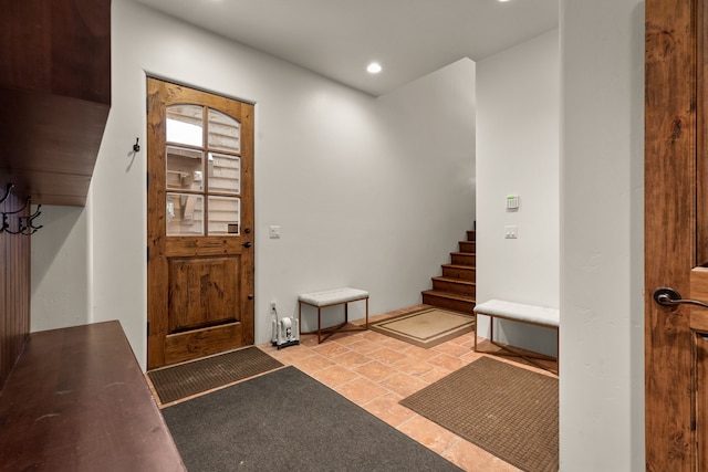 view of tiled entrance foyer