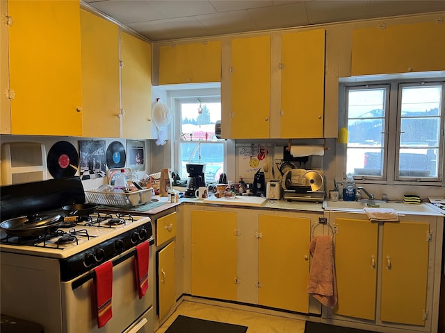 kitchen featuring white gas range oven