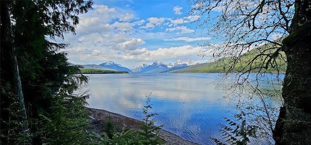 property view of water featuring a mountain view