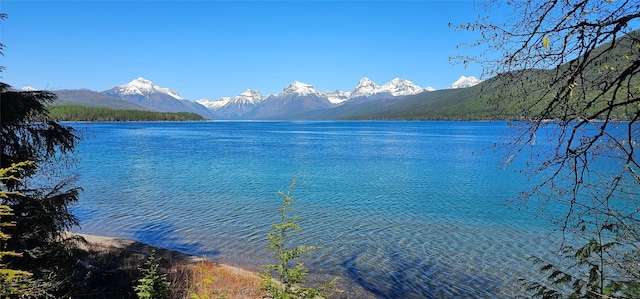 water view with a mountain view